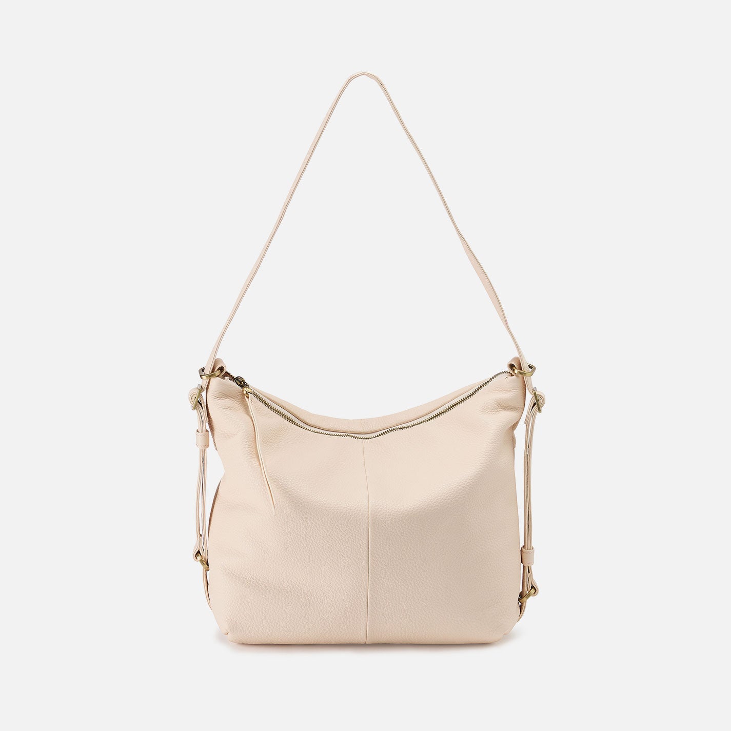 Emily Convertible Backpack In Pebbled Leather - Cream