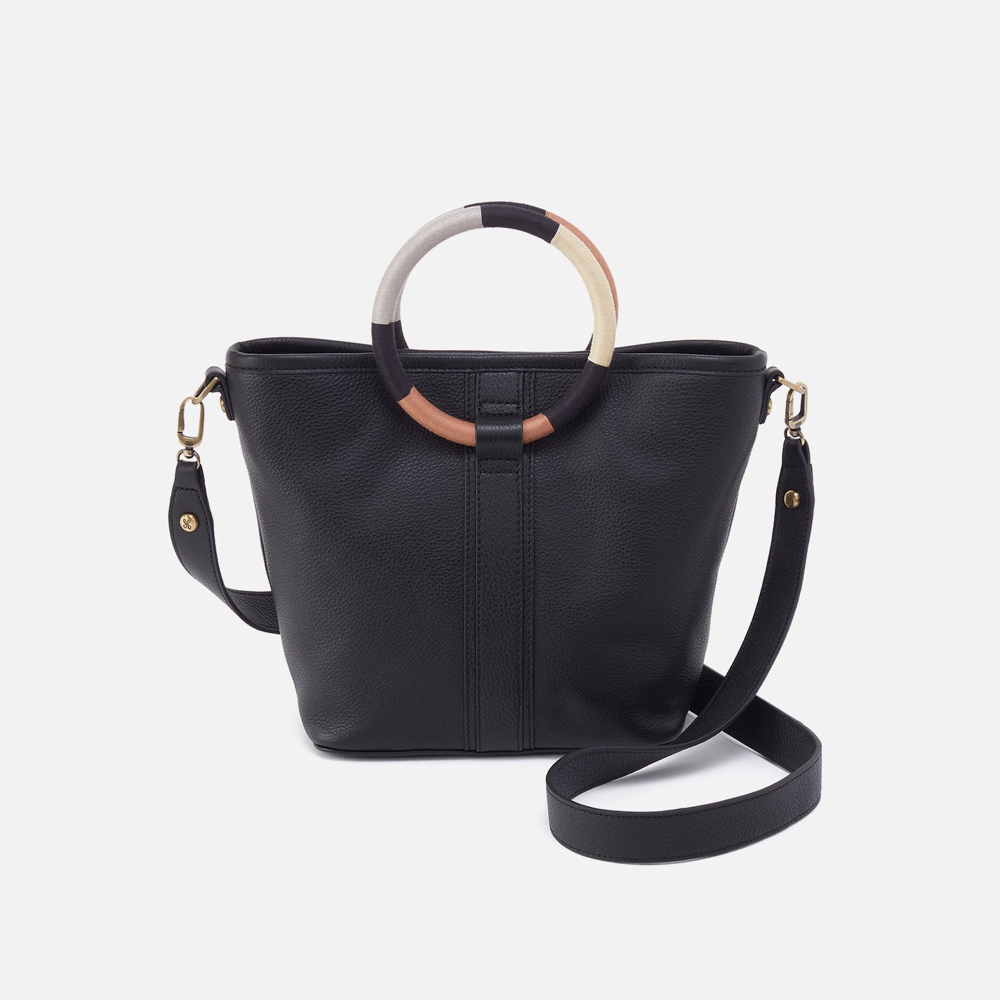 Luna Small Tote In Pebbled Leather - Black