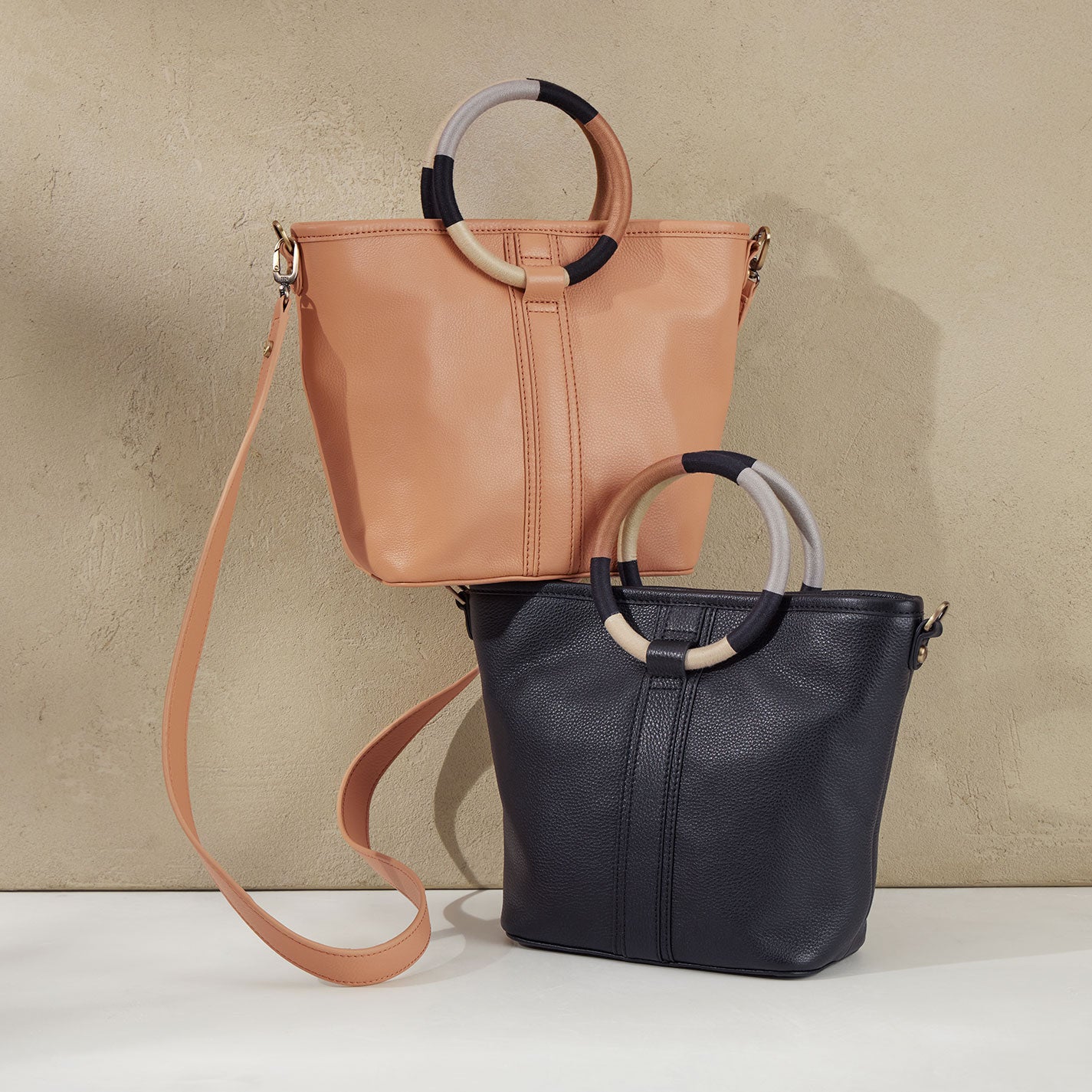 Luna Small Tote In Pebbled Leather - Black - Image 5