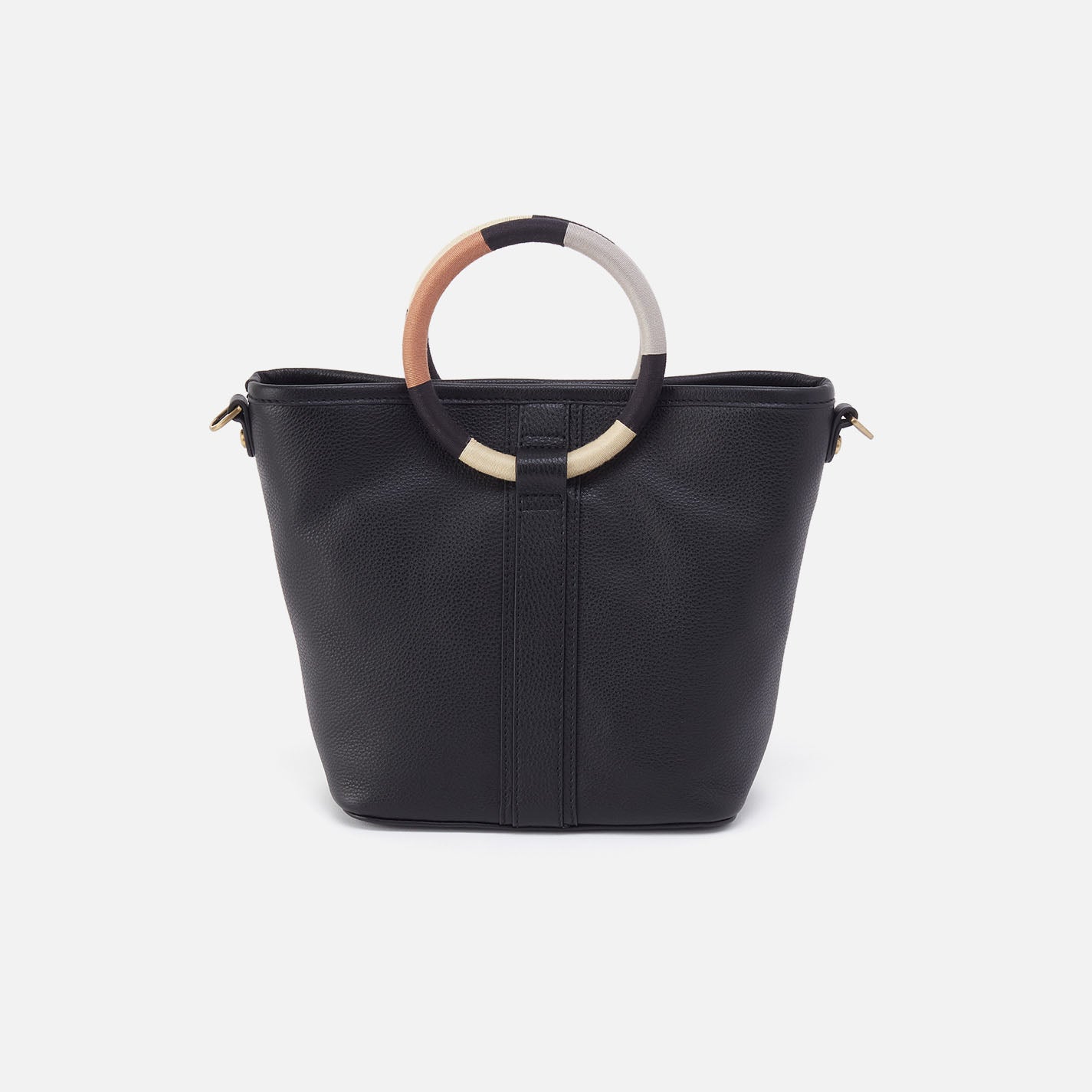 Luna Small Tote In Pebbled Leather - Black - Image 4