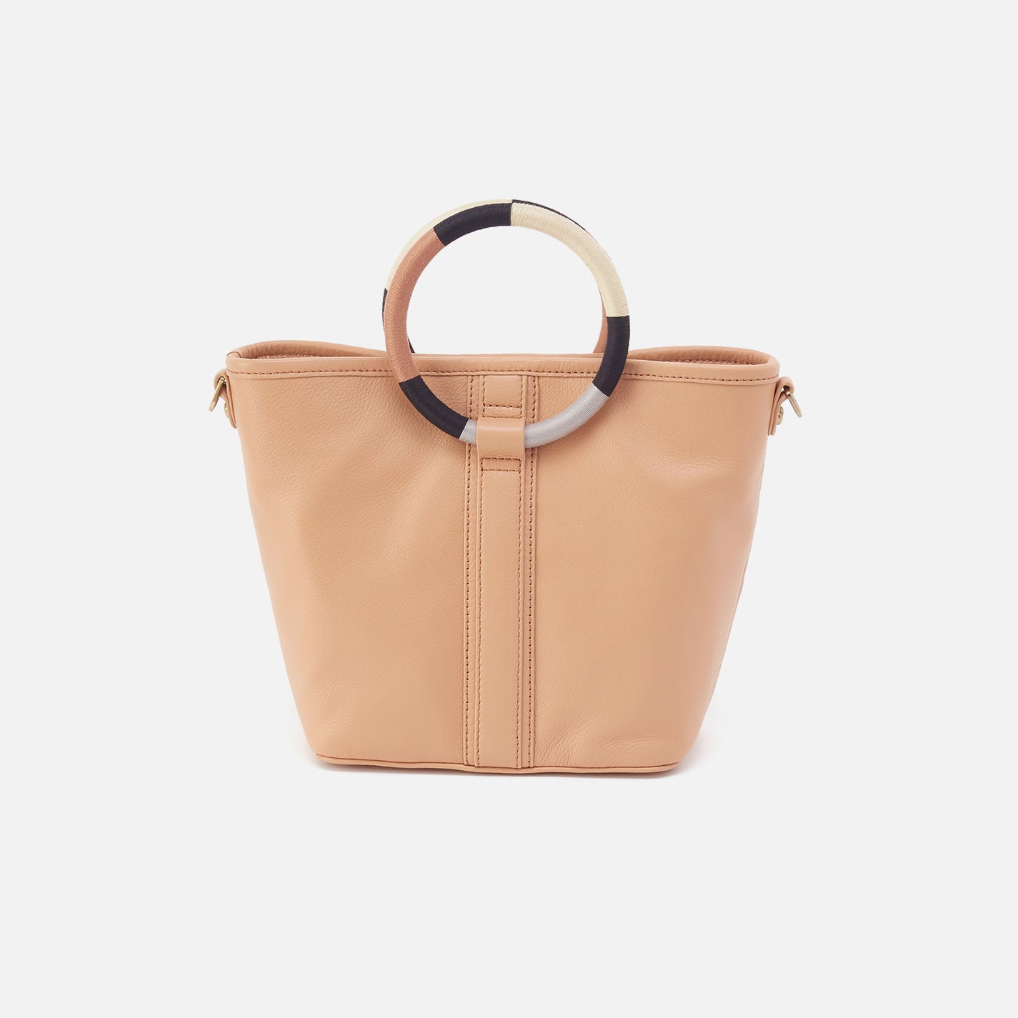 Luna Small Tote In Pebbled Leather - Porcini - Image 5