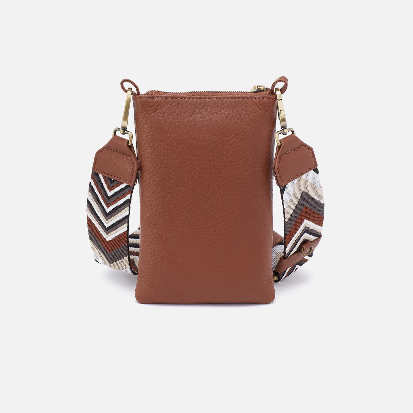 Cass Phone Crossbody in Pebbled Leather - Bridle Brown - Image 4