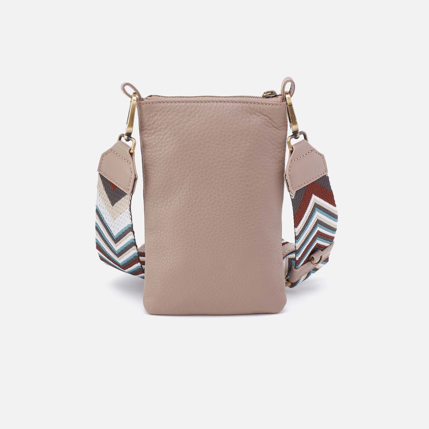 Cass Phone Crossbody in Pebbled Leather - Warm Adobe - Image 4