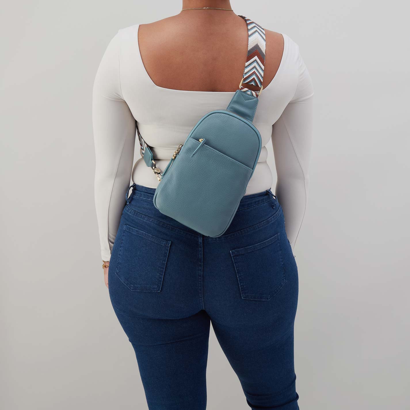 Cass Sling in Pebbled Leather - Agave Leaf - Image 4