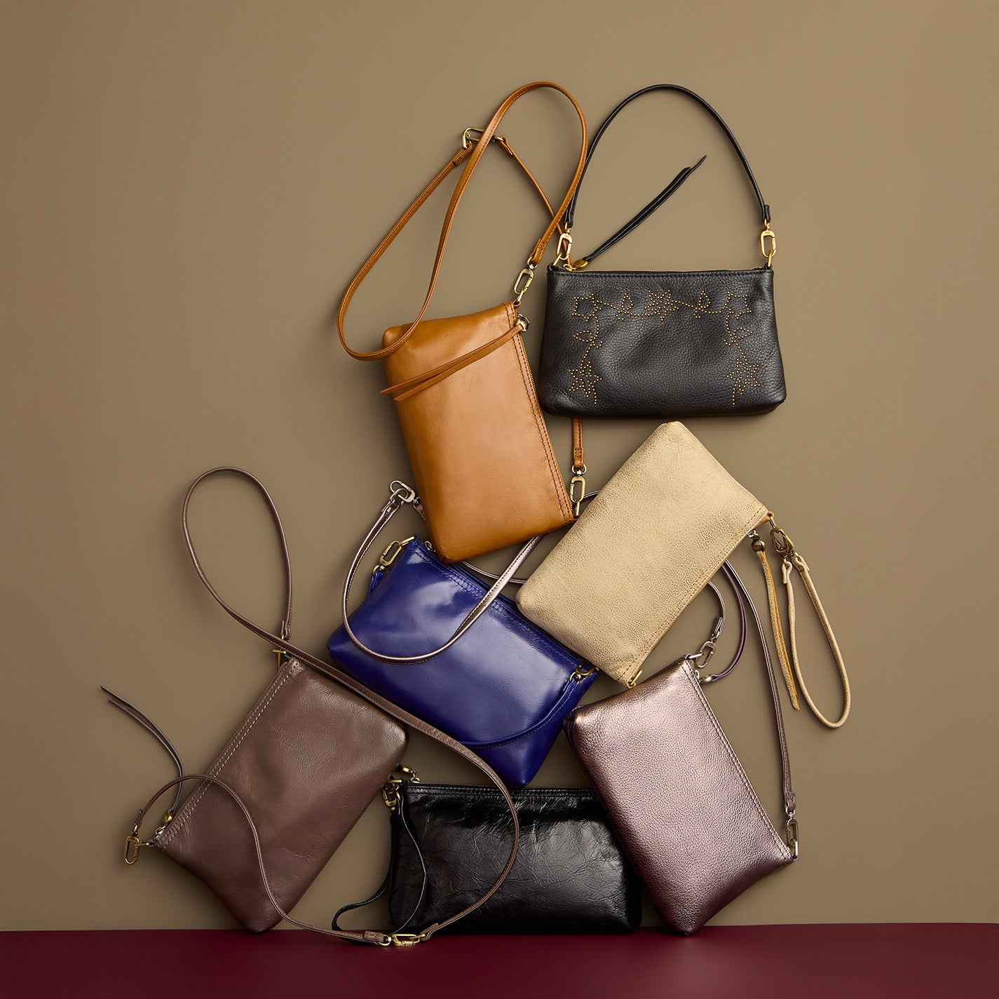 Darcy Crossbody in Metallic Leather - Pewter Spur - Image 2