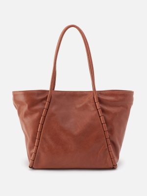 Phoebe Tote In Smooth Leather - Saddle