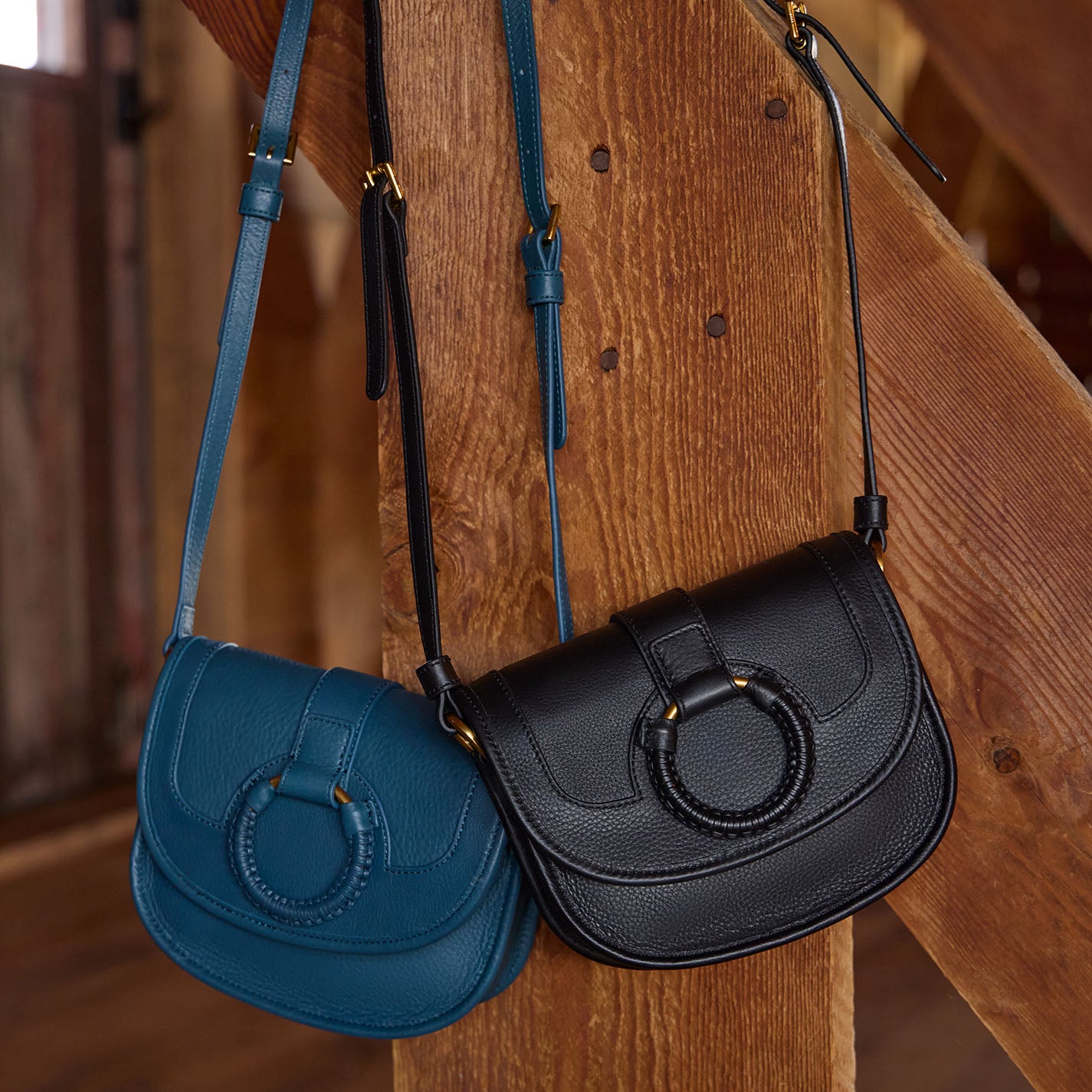 Kiva Small Crossbody in Pebbled Leather - Black - Image 2