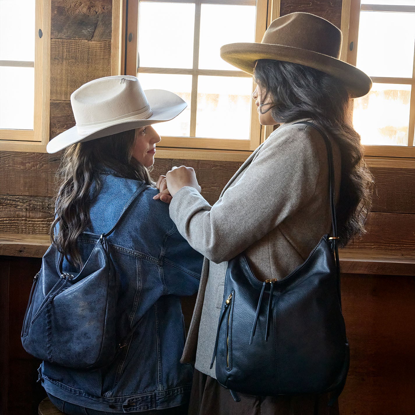 Merrin Convertible Backpack in Buffed Leather - Indigo Sky - Image 2