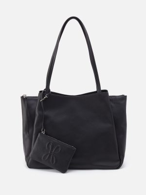 Essential Large Tote In Soft Saffiano Leather - Black