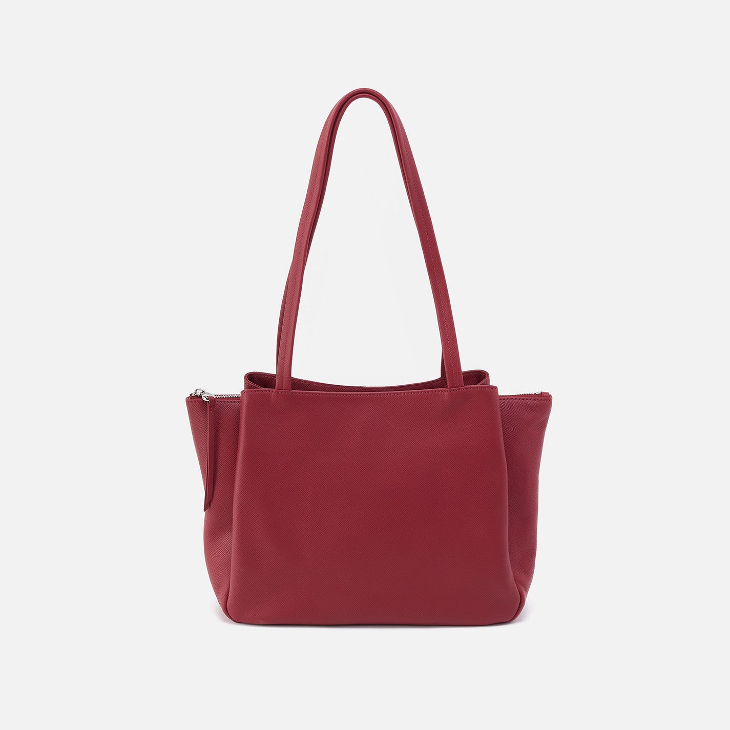 Essential Medium Tote In Soft Saffiano Leather - Cranberry - Image 2