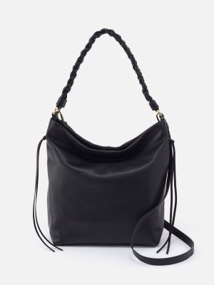Lindley Hobo In Smooth Leather - Black