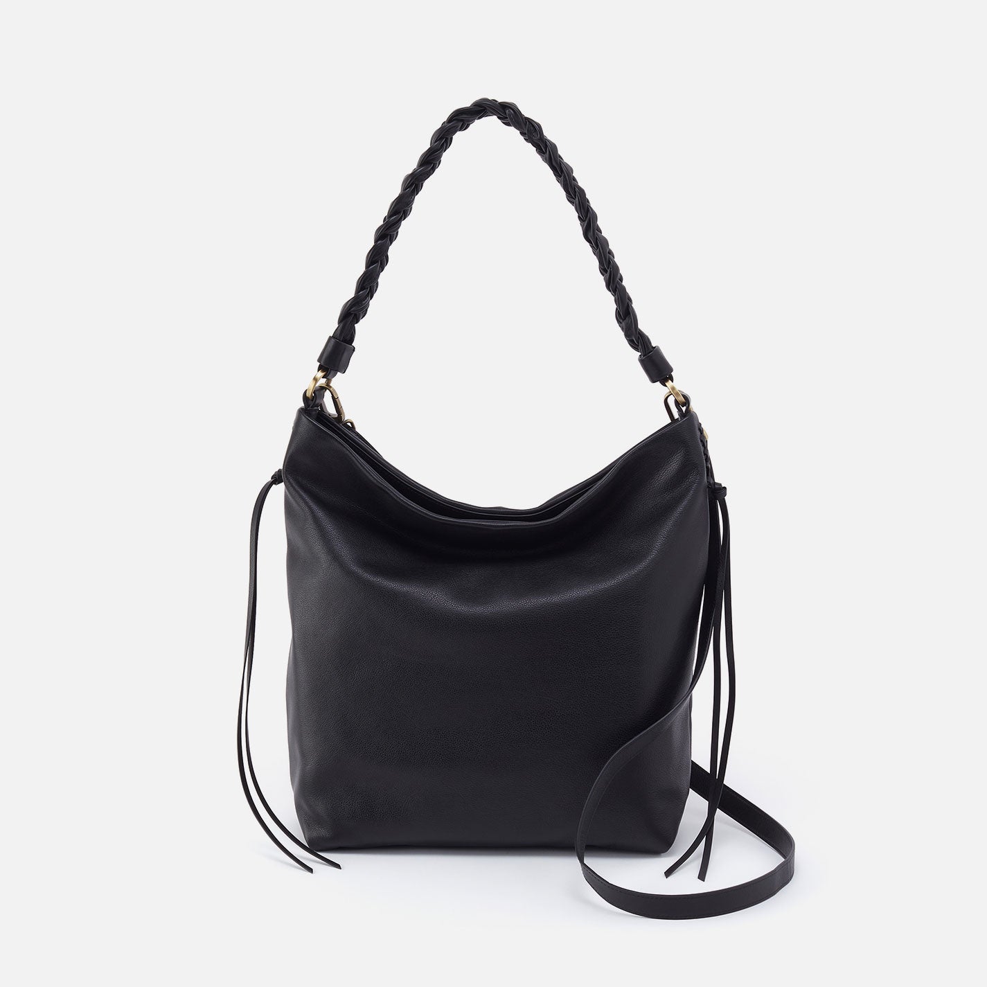 Lindley Hobo In Smooth Leather - Black