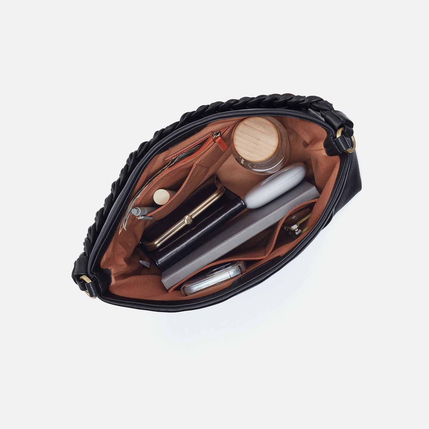 Lindley Hobo In Smooth Leather - Black - Image 3