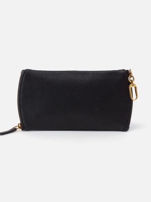 Spark Double Eyeglass Case in Pebbled Leather - Black