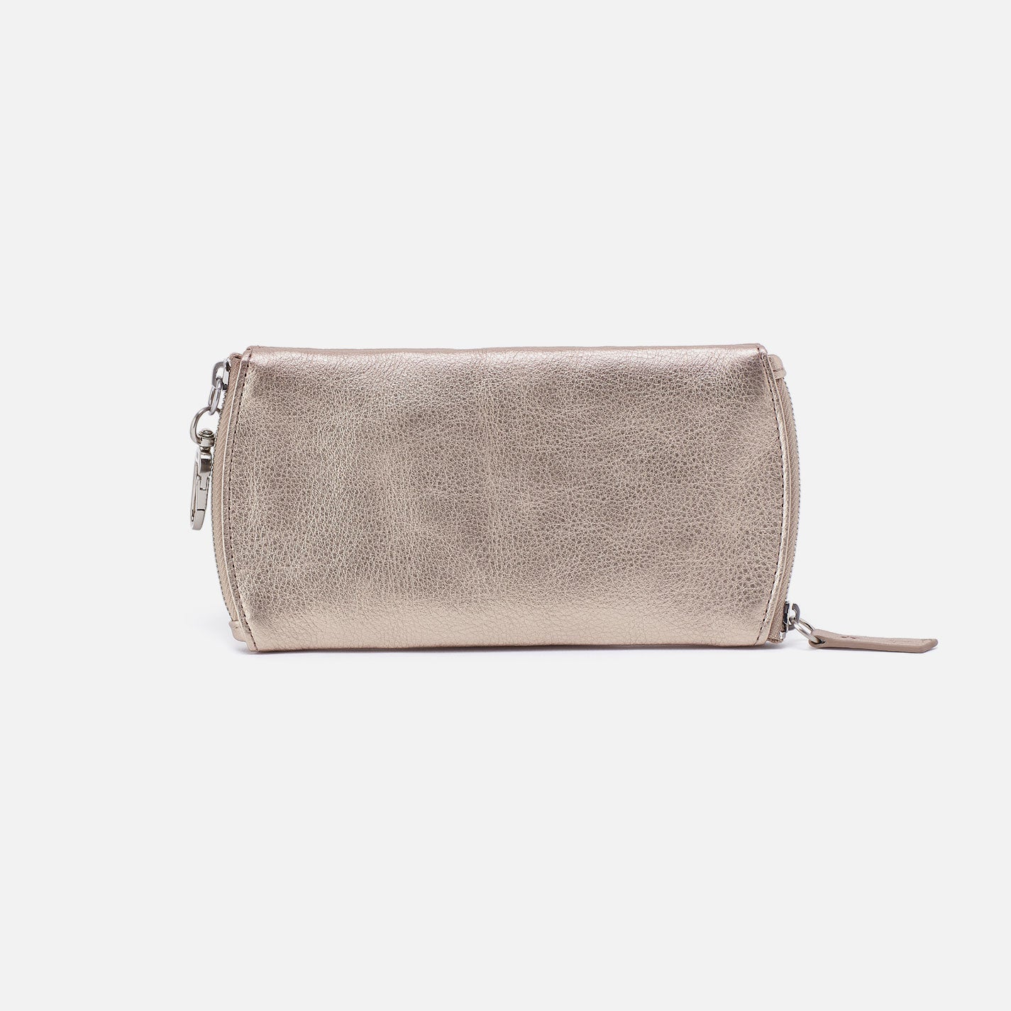 Spark Double Eyeglass Case In Metallic Leather - Cameo Quartz - Image 4