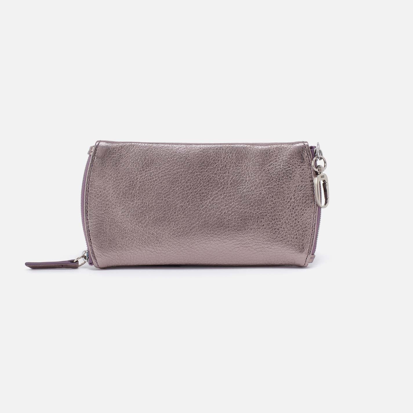 Spark Double Eyeglass Case in Metallic Leather - Pewter Spur