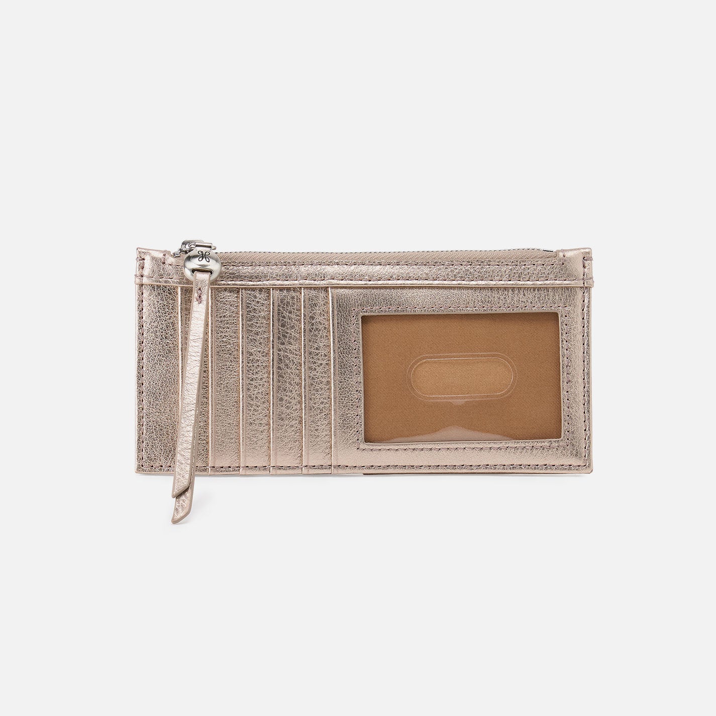 Carte Card Case In Metallic Leather - Cameo Quartz