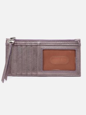 Carte Card Case in Metallic Leather - Pewter Spur
