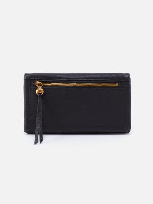 Lumen Continental Wallet in Pebbled Leather - Black