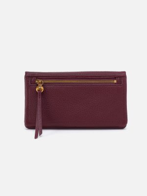 Lumen Continental Wallet in Pebbled Leather - Mulberry Glaze