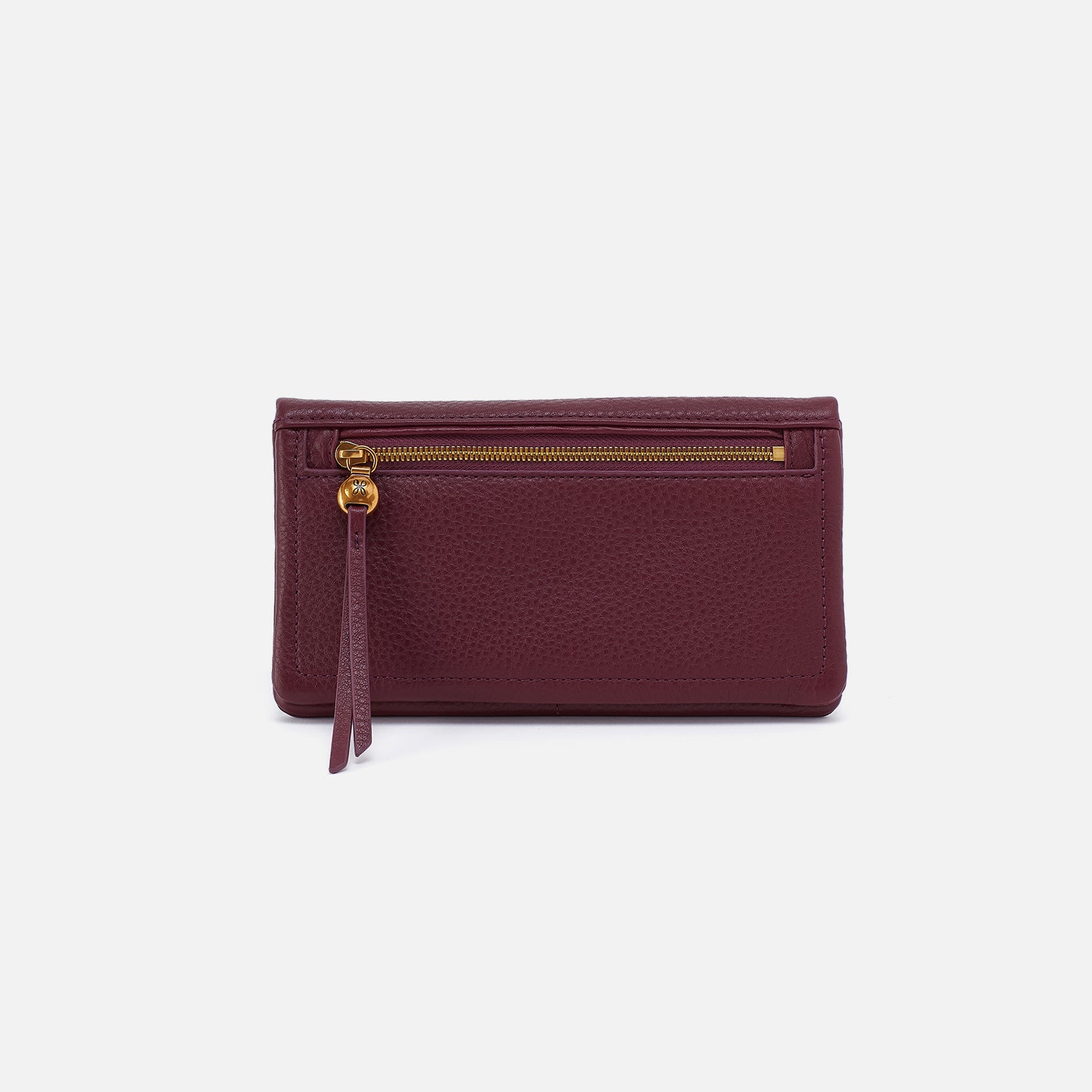 Lumen Continental Wallet in Pebbled Leather - Mulberry Glaze