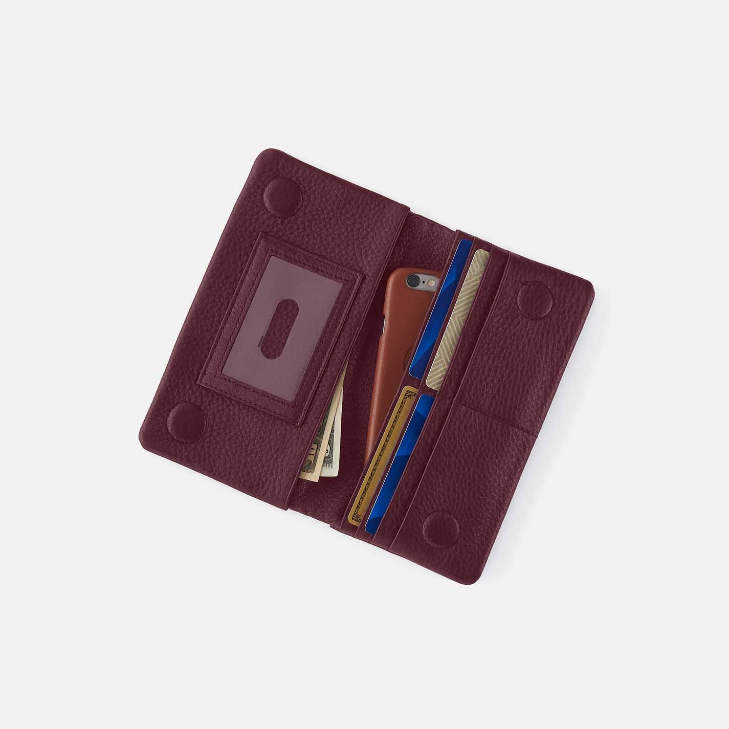 Lumen Continental Wallet in Pebbled Leather - Mulberry Glaze - Image 2