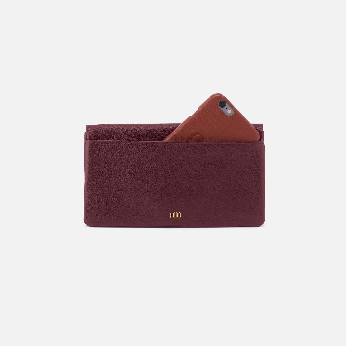 Lumen Continental Wallet in Pebbled Leather - Mulberry Glaze - Image 3
