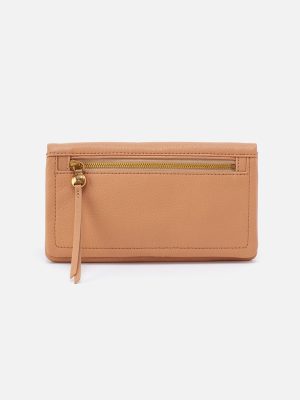 Lumen Continental Wallet In Pebbled Leather - Sandstorm