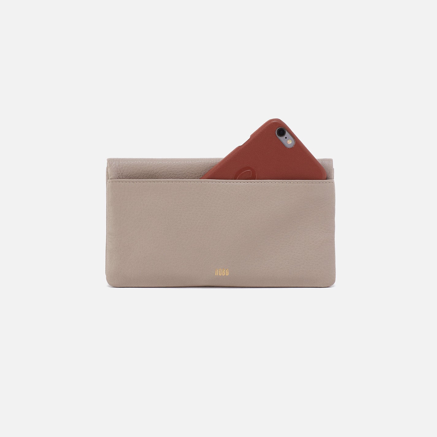 Lumen Continental Wallet in Pebbled Leather - Taupe - Image 4