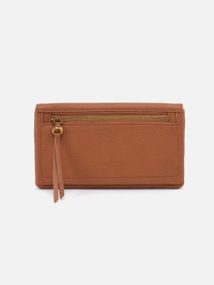 Lumen Continental Wallet in Pebbled Leather - Warm Honey