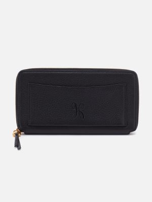 Hart Large Wallet In Pebbled Leather - Black