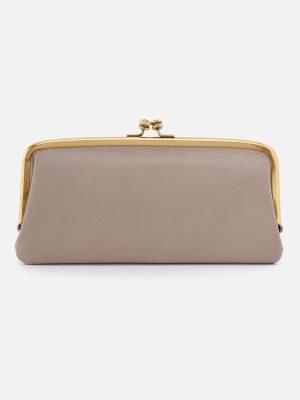 Cora Large Frame Wallet In Pebbled Leather - Taupe