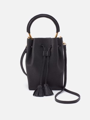 Eden Phone Crossbody In Pebbled Leather - Black