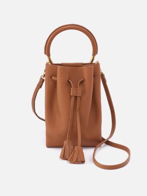 Eden Phone Crossbody In Pebbled Leather - Warm Honey