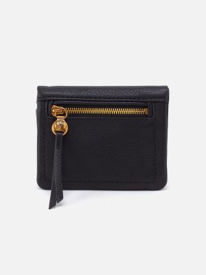 Lumen Mini Wallet in Pebbled Leather - Black