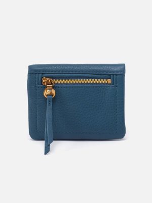 Lumen Mini Wallet in Pebbled Leather - Peacock Feather