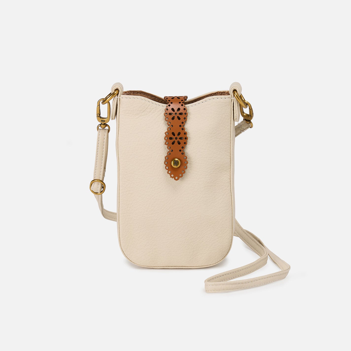 Tabby Phone Crossbody In Pebbled Leather - Birch