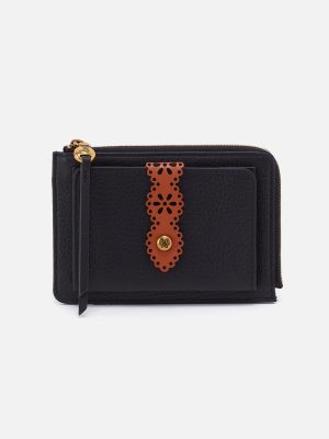 Tabby Zip Medium Wallet In Pebbled Leather - Black