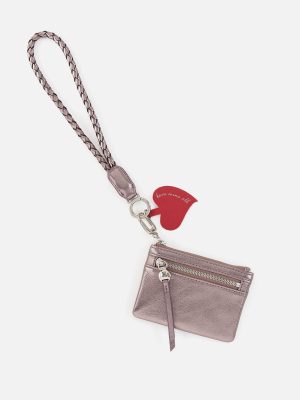 Lasso Phone Wristlet in Metallic Leather - Pewter Spur