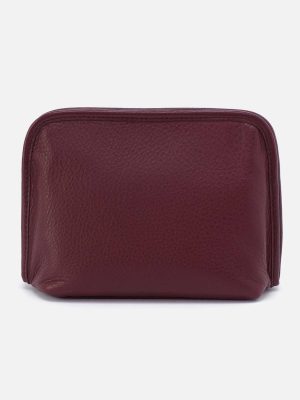 Beauty Cosmetic Pouch in Pebbled Leather - Mulberry Glaze