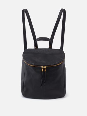 River Backpack in Pebbled Leather - Black
