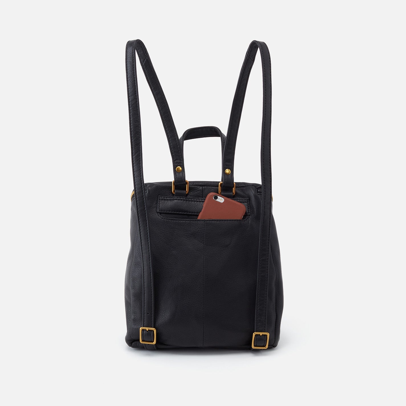 River Backpack in Pebbled Leather - Black - Image 5