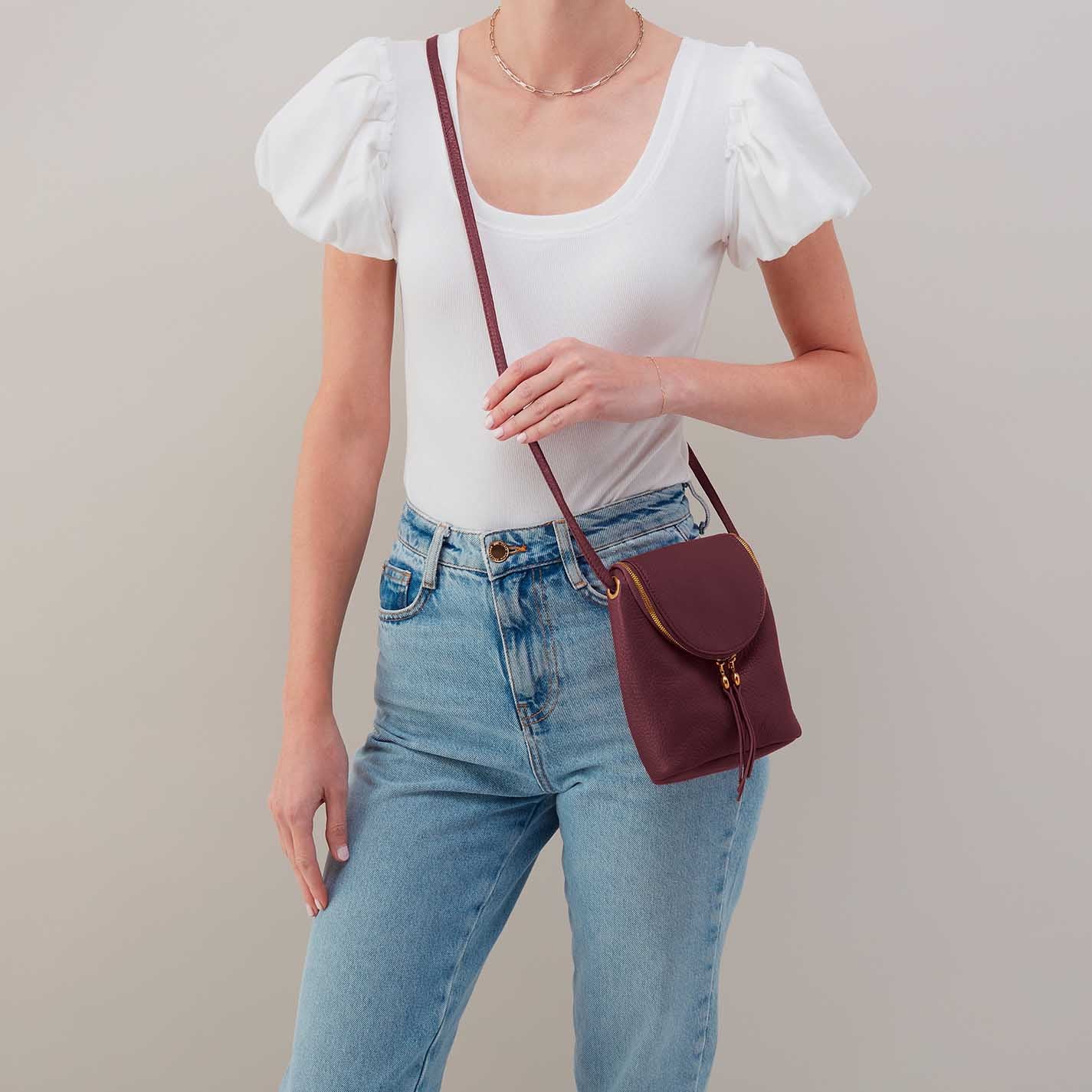 Fern Crossbody in Pebbled Leather - Mulberry Glaze - Image 2