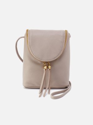 Fern Crossbody in Pebbled Leather - Taupe