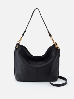 Pier Shoulder Bag in Pebbled Leather - Black
