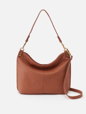 Pier Shoulder Bag in Pebbled Leather - Cashew