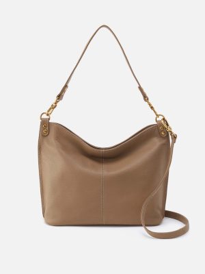 Pier Shoulder Bag in Pebbled Leather - Cedar Sagebrush