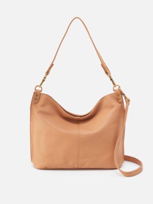 Pier Shoulder Bag In Pebbled Leather - Sandstorm