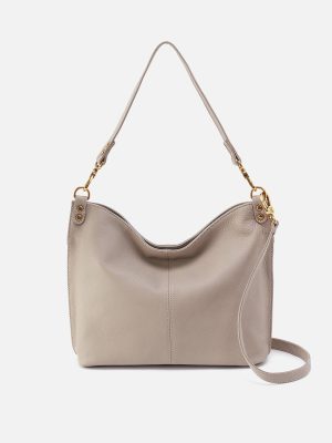 Pier Shoulder Bag In Pebbled Leather - Taupe