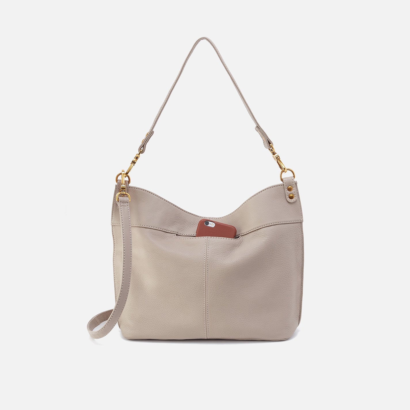 Pier Shoulder Bag In Pebbled Leather - Taupe - Image 4